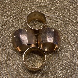 Silver Tone Napkin Rings Set of 4